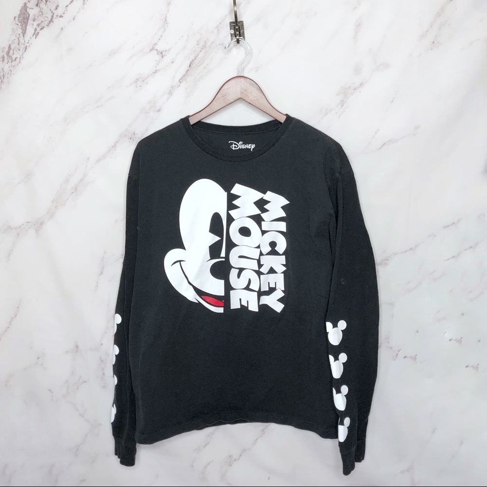 Disney Mickey Mouse Black and White Long Sleeve T-Shirt XL
